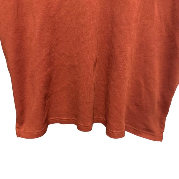Perry Ellis Men’s L Luxury Pima Cotton Polo Shirt Rust Short Sleeve Solid - Picture 7 of 10